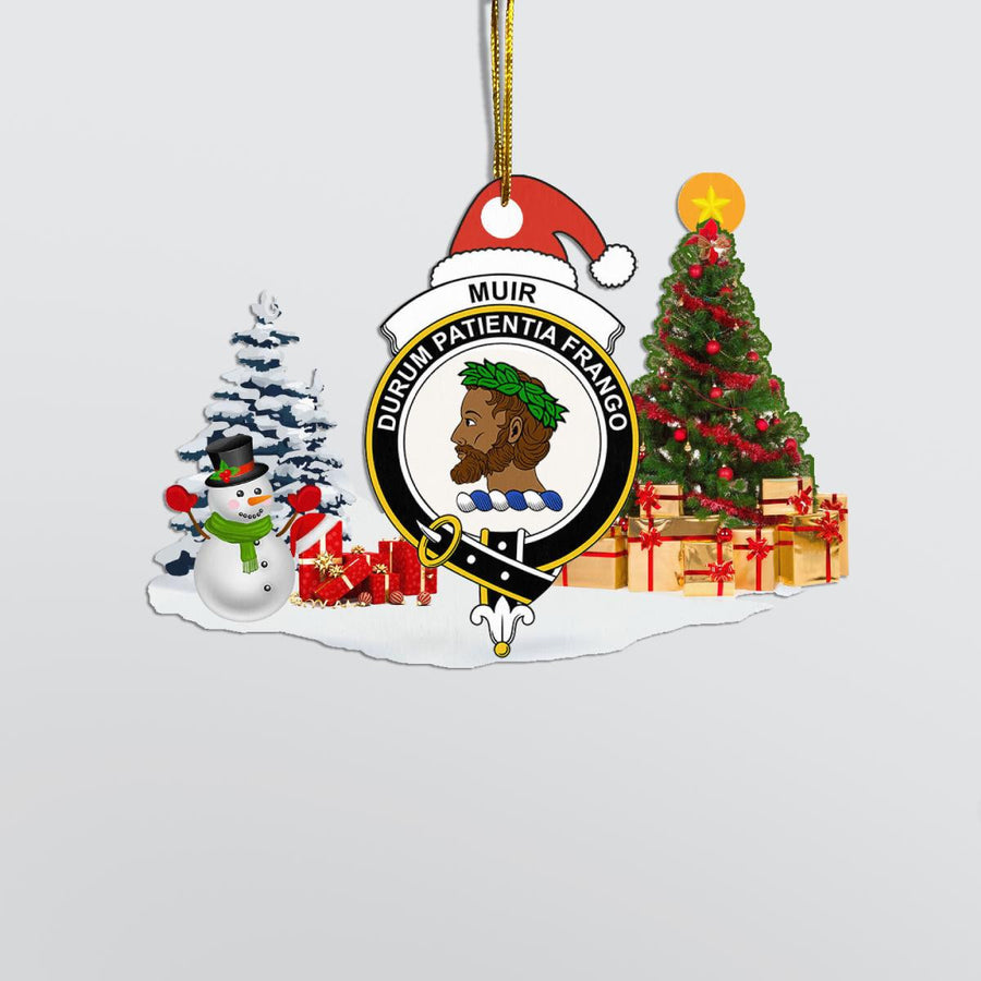 Clan Muir Crest Tartan Acrylic Christmas Ornament SV28 Muir Tartan Tartan Christmas   