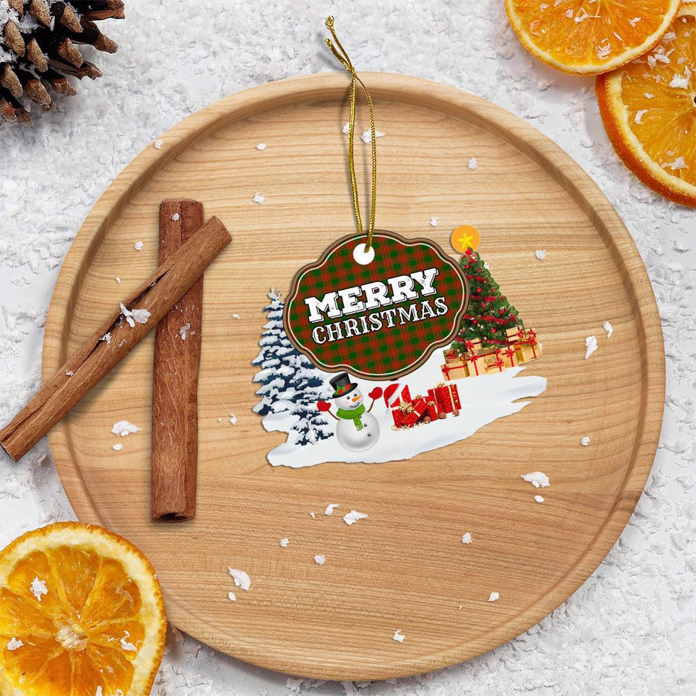 Clan Menzies Green Modern "Merry Christmas" Tartan Acrylic Ornament CD47 Menzies Green Modern Tartan Tartan Christmas   