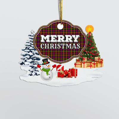 Clan Carnegie Modern "Merry Christmas" Tartan Acrylic Ornament AV65