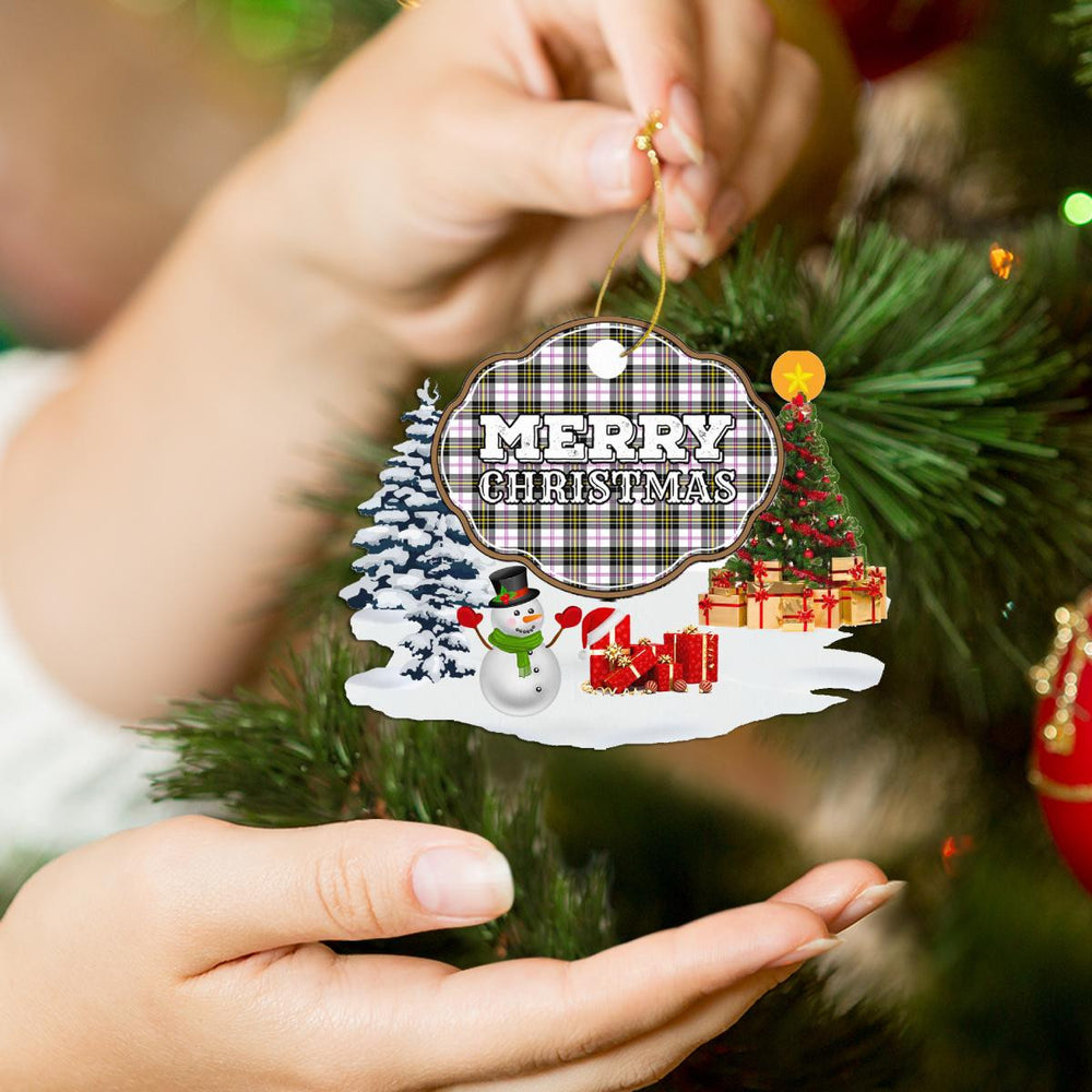 Clan MacPherson Dress Modern "Merry Christmas" Tartan Acrylic Ornament BJ72 MacPherson Dress Modern Tartan Tartan Christmas   