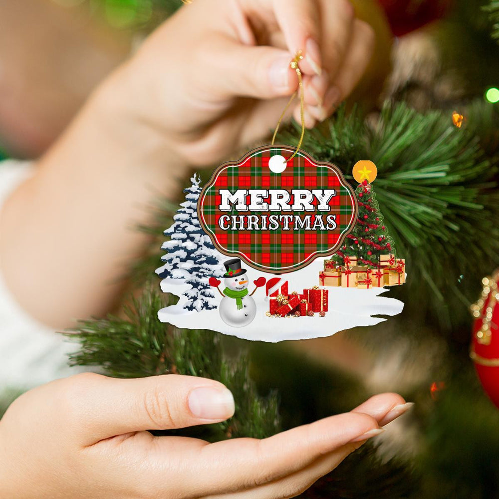 Clan Lennox Modern "Merry Christmas" Tartan Acrylic Ornament QE80 Lennox Modern Tartan Tartan Christmas   