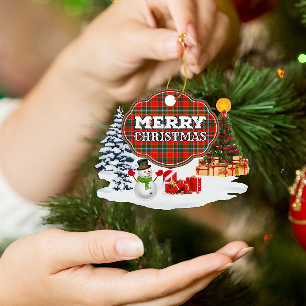 Clan Drummond of Perth "Merry Christmas" Tartan Acrylic Ornament RT48 Drummond of Perth Tartan Tartan Christmas   