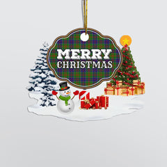 Clan Stewart of Appin Hunting Modern "Merry Christmas" Tartan Acrylic Ornament SQ66 Stewart of Appin Hunting Modern Tartan Tartan Christmas   