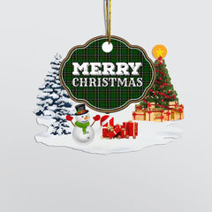 Clan MacAlpin Modern "Merry Christmas" Tartan Acrylic Ornament TO49 MacAlpin Modern Tartan Tartan Christmas   