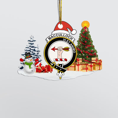 Clan MacCulloch (McCulloch) Crest Tartan Acrylic Christmas Ornament OC46
