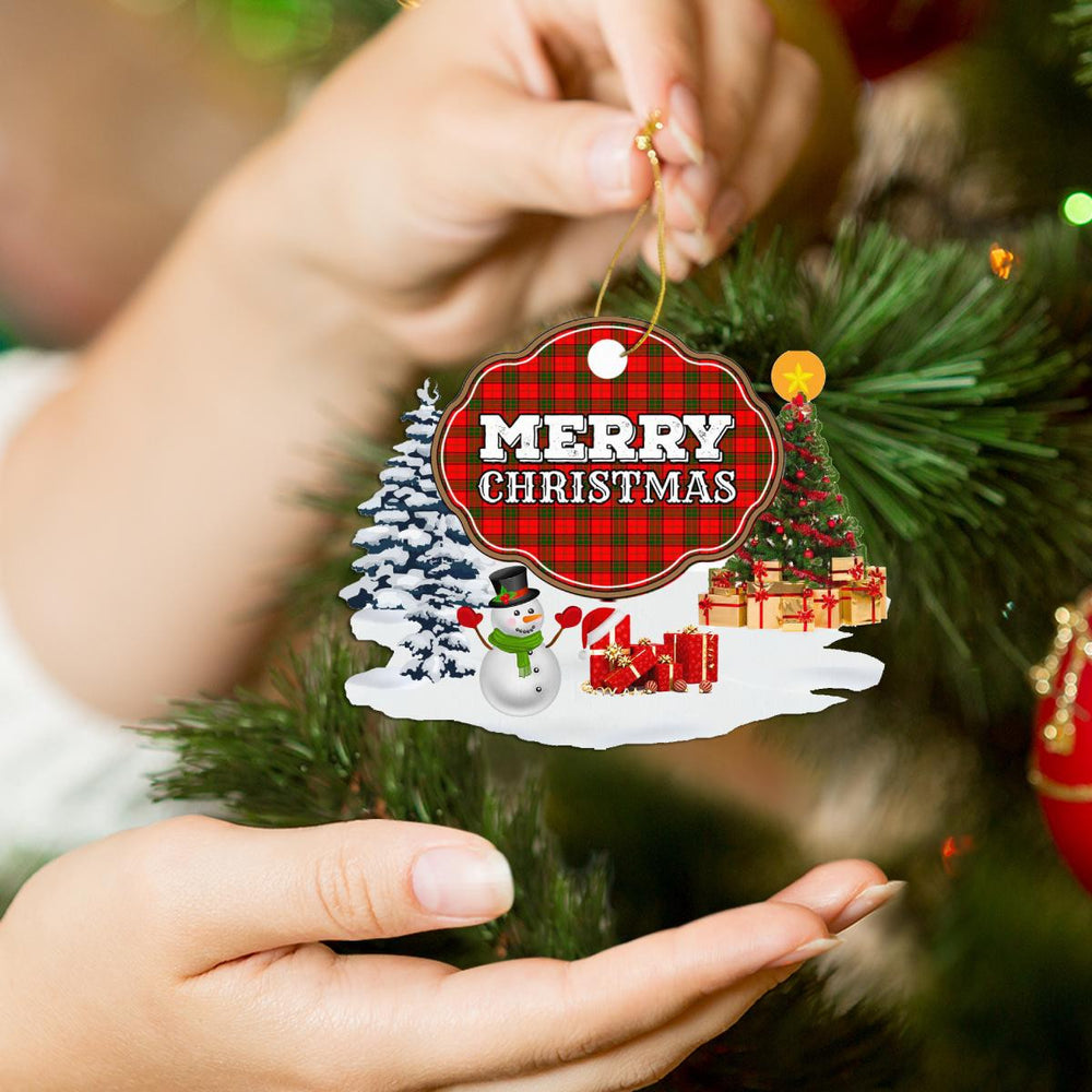 Clan Maxwell Modern "Merry Christmas" Tartan Acrylic Ornament HG48 Maxwell Modern Tartan Tartan Christmas   