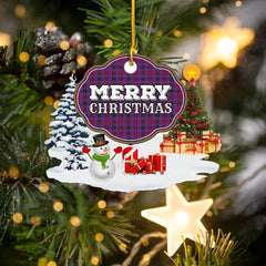 Clan Montgomery Modern "Merry Christmas" Tartan Acrylic Ornament MW18 Montgomery Modern Tartan Tartan Christmas   