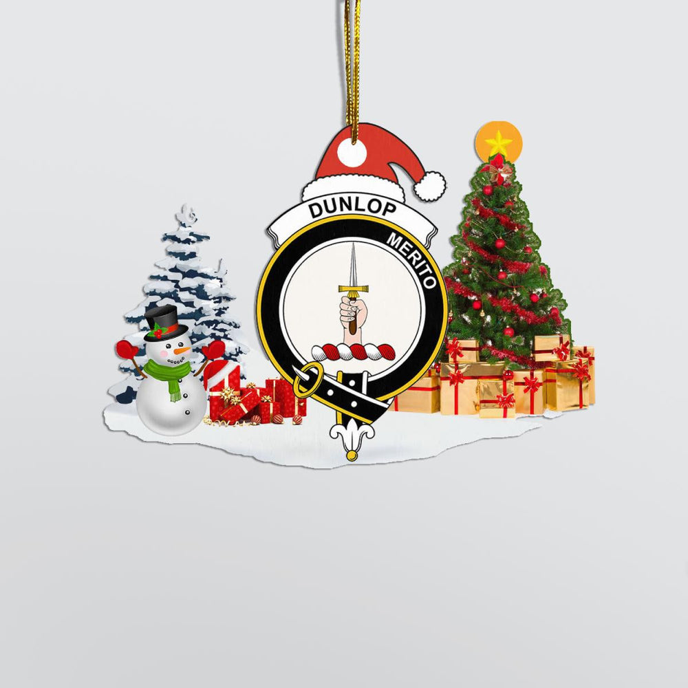 Clan Dunlop Crest Tartan Acrylic Christmas Ornament FH62 Dunlop Tartan Tartan Christmas   