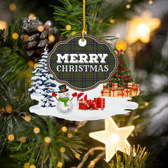 Clan MacMillan Hunting Modern "Merry Christmas" Tartan Acrylic Ornament LW10 MacMillan Hunting Modern Tartan Tartan Christmas   