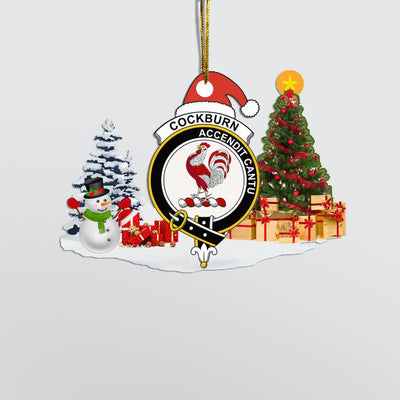 Clan Cockburn Crest Tartan Acrylic Christmas Ornament LE96