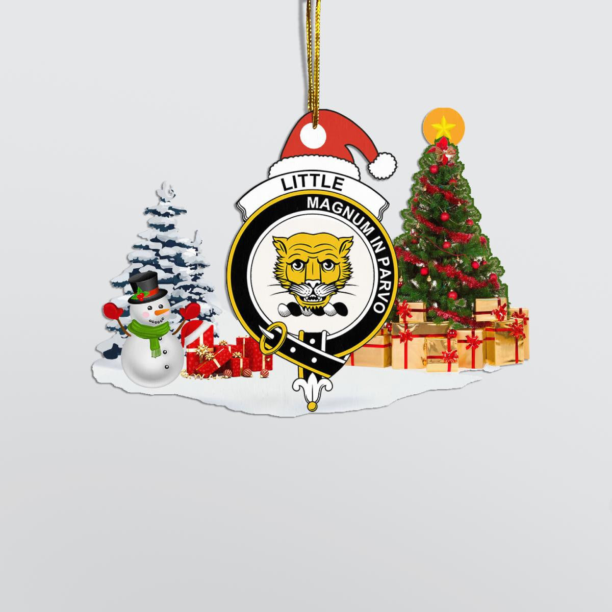 Clan Little Crest Tartan Acrylic Christmas Ornament UA17 Little Tartan Tartan Christmas   