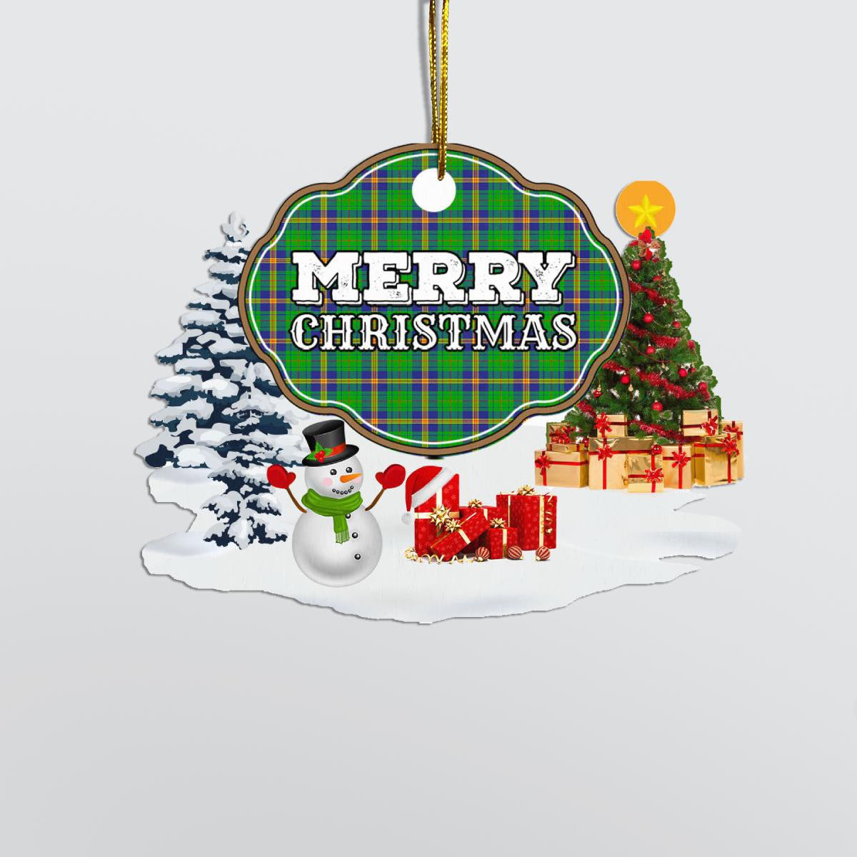 Clan New Mexico "Merry Christmas" Tartan Acrylic Ornament WO48 New Mexico Tartan Tartan Christmas   