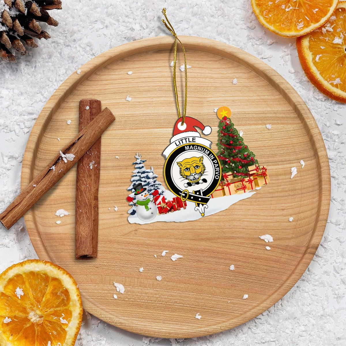 Clan Little Crest Tartan Acrylic Christmas Ornament UA17 Little Tartan Tartan Christmas   