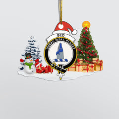 Clan Ged Crest Tartan Acrylic Christmas Ornament QG74 Ged Tartan Tartan Christmas   