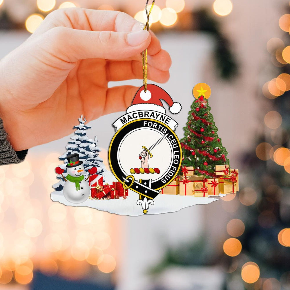 Clan MacBrayne Crest Tartan Acrylic Christmas Ornament YS76 MacBrayne Tartan Tartan Christmas   