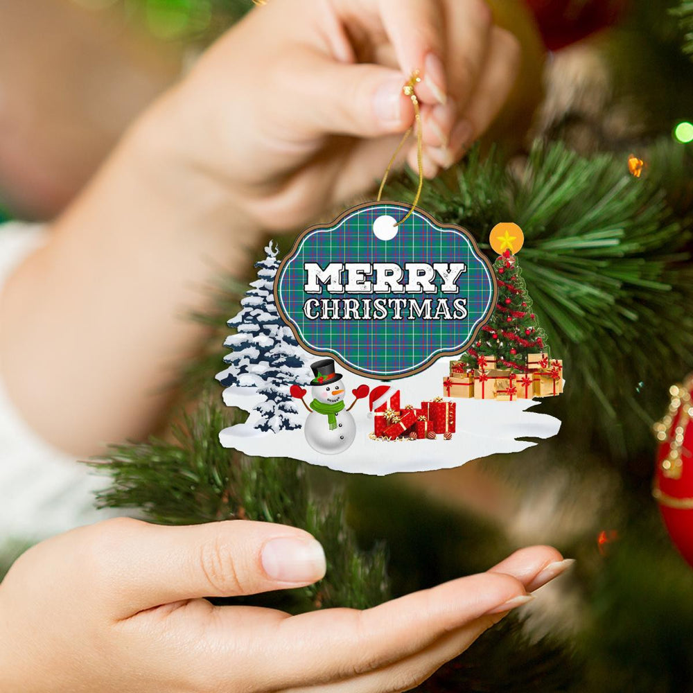 Clan Inglis Ancient "Merry Christmas" Tartan Acrylic Ornament WB50 Inglis Ancient Tartan Tartan Christmas   