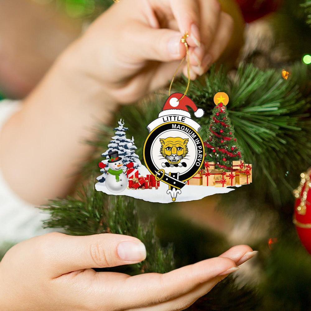 Clan Little Crest Tartan Acrylic Christmas Ornament UA17 Little Tartan Tartan Christmas   