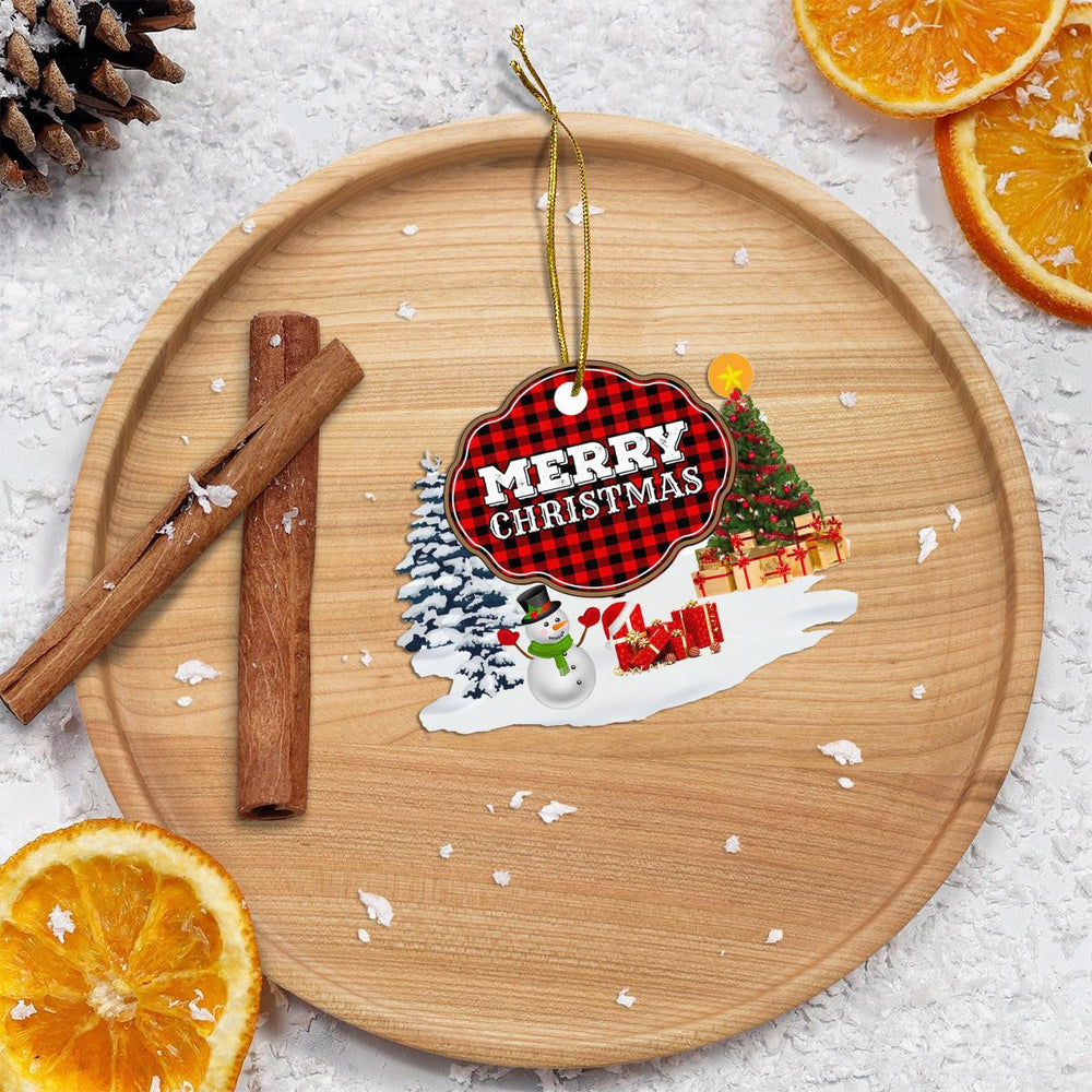 Clan Rob Roy MacGregor Modern "Merry Christmas" Tartan Acrylic Ornament ZJ14 Rob Roy MacGregor Modern Tartan Tartan Christmas   