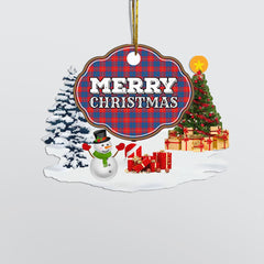 Clan Galloway Red "Merry Christmas" Tartan Acrylic Ornament PH78 Galloway Red Tartan Tartan Christmas   