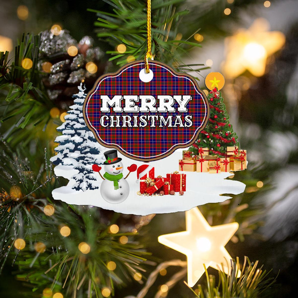 Clan Edinburgh District "Merry Christmas" Tartan Acrylic Ornament YT96 Edinburgh District Tartan Tartan Christmas   