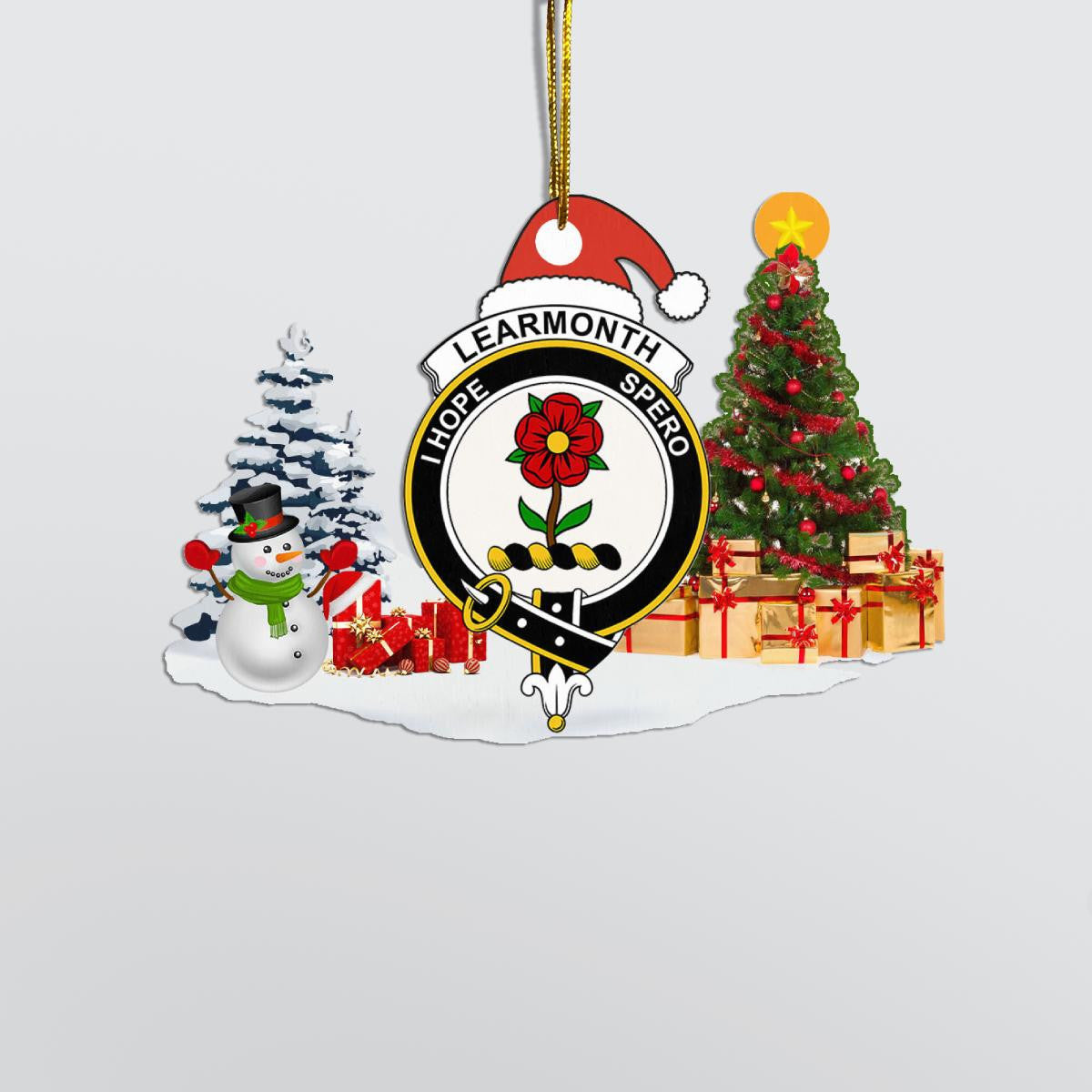 Clan Learmonth Crest Tartan Acrylic Christmas Ornament IX89 Learmonth Tartan Tartan Christmas   