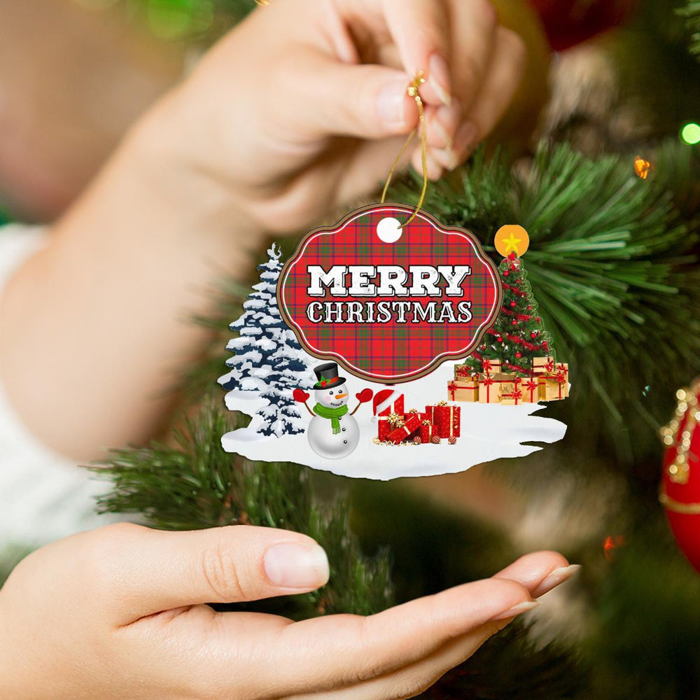Clan Ross Modern "Merry Christmas" Tartan Acrylic Ornament XZ24 Ross Modern Tartan Tartan Christmas   