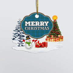 Clan Matheson Hunting Ancient "Merry Christmas" Tartan Acrylic Ornament GX61 Matheson Hunting Ancient Tartan Tartan Christmas   