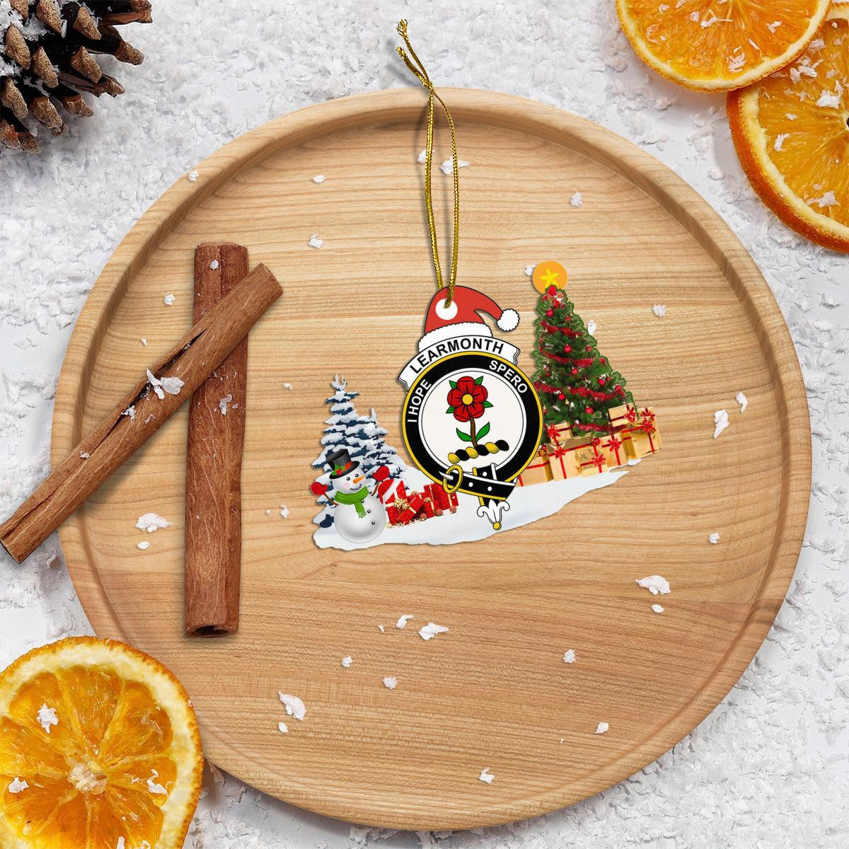 Clan Learmonth Crest Tartan Acrylic Christmas Ornament IX89 Learmonth Tartan Tartan Christmas   