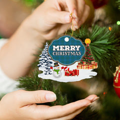 Clan Matheson Hunting Ancient "Merry Christmas" Tartan Acrylic Ornament GX61 Matheson Hunting Ancient Tartan Tartan Christmas   