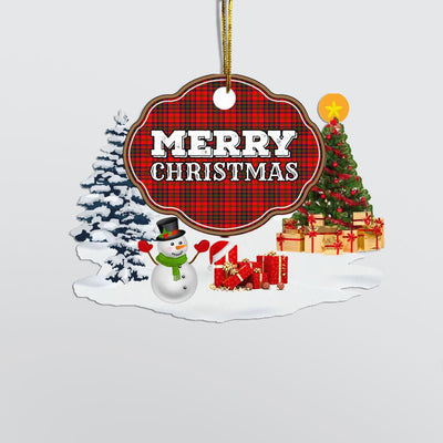 Clan Matheson Modern "Merry Christmas" Tartan Acrylic Ornament NZ16