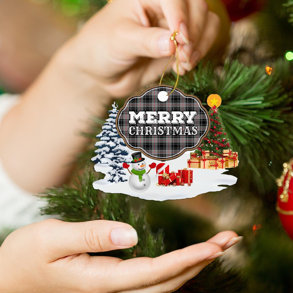 Clan Moffat Modern "Merry Christmas" Tartan Acrylic Ornament VZ63 Moffat Modern Tartan Tartan Christmas   