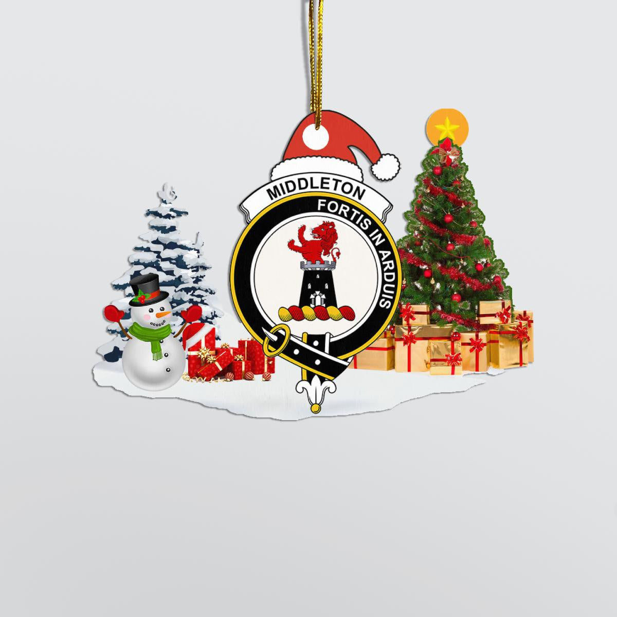 Clan Middleton Crest Tartan Acrylic Christmas Ornament RO21 Middleton Tartan Tartan Christmas   