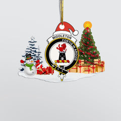 Clan Middleton Crest Tartan Acrylic Christmas Ornament RO21 Middleton Tartan Tartan Christmas   