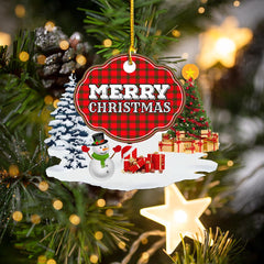 Clan MacNab Modern "Merry Christmas" Tartan Acrylic Ornament NQ76 MacNab Modern Tartan Tartan Christmas   