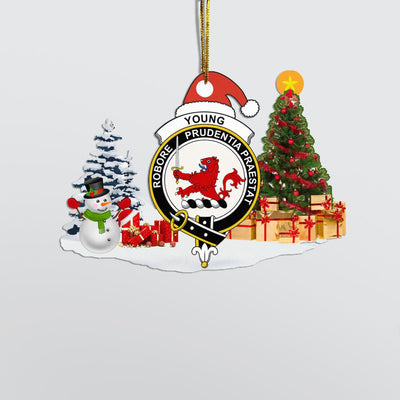 Clan Young Crest Tartan Acrylic Christmas Ornament DA21