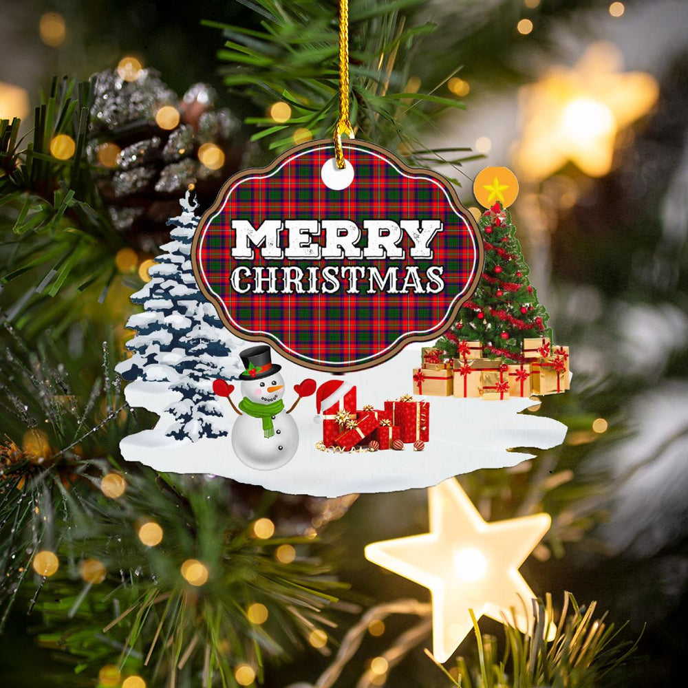 Clan Mow (Roxburgh) "Merry Christmas" Tartan Acrylic Ornament HM74 Mow (Roxburgh) Tartan Tartan Christmas   