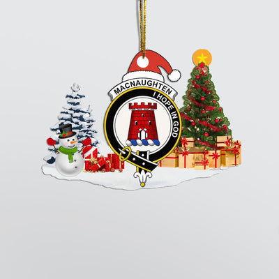 Clan MacNaughten Crest Tartan Acrylic Christmas Ornament HS98
