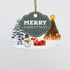 Clan MacFarlane Hunting Ancient "Merry Christmas" Tartan Acrylic Ornament OY90 MacFarlane Hunting Ancient Tartan Tartan Christmas   