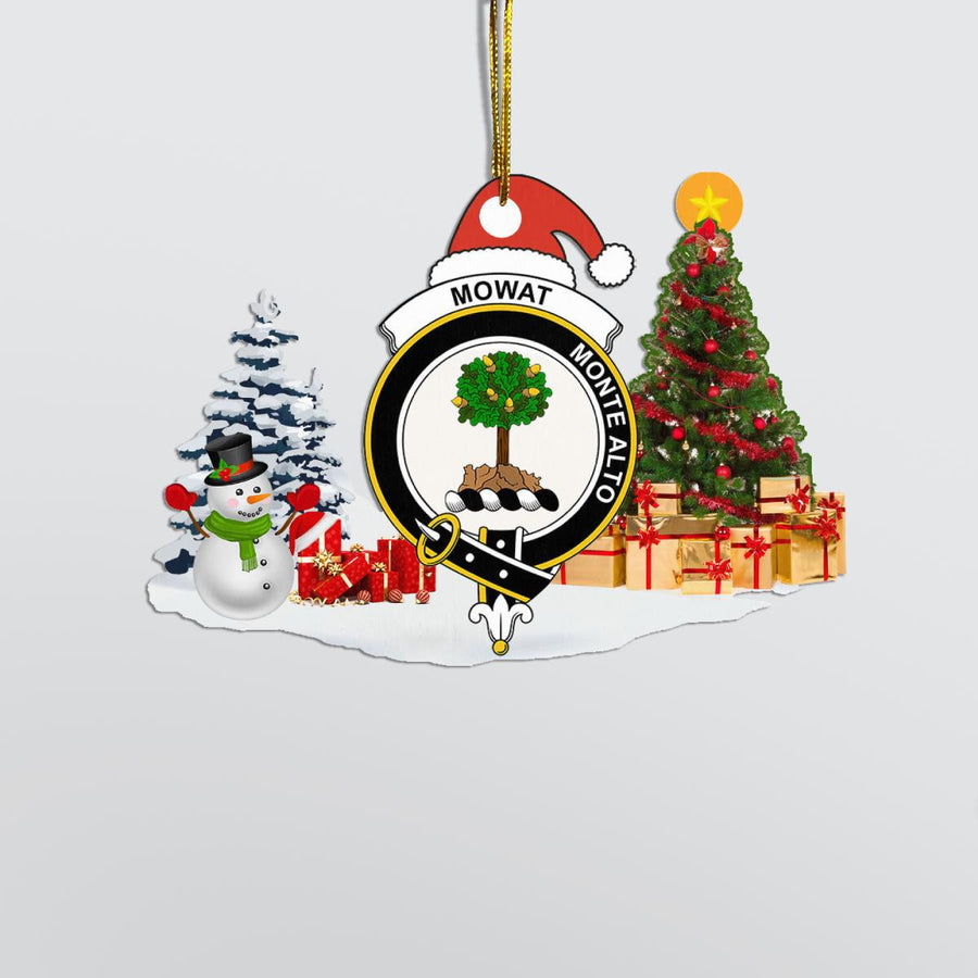 Clan Mowat (of Inglistoun) Crest Tartan Acrylic Christmas Ornament OJ34 Mowat (of Inglistoun) Tartan Tartan Christmas   