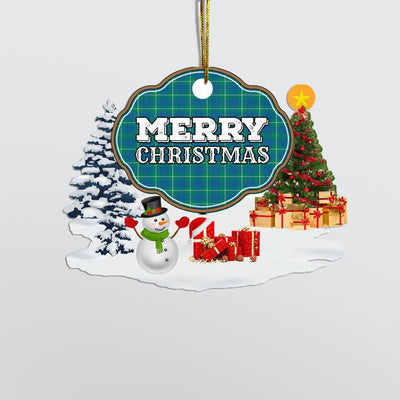 Clan Hamilton Hunting Ancient "Merry Christmas" Tartan Acrylic Ornament HE32