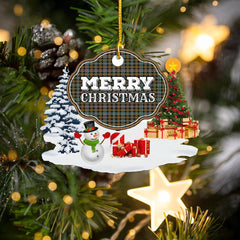 Clan Farquharson Weathered  "Merry Christmas" Tartan Acrylic Ornament PQ96 Farquharson Weathered Tartan Tartan Christmas   