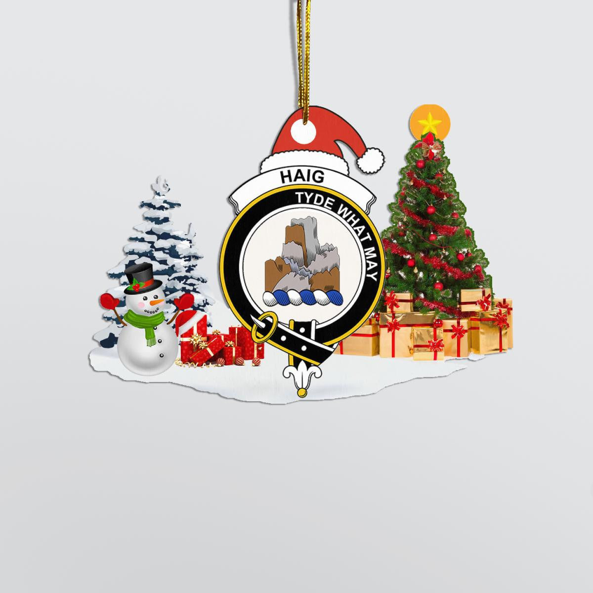 Clan Haig Crest Tartan Acrylic Christmas Ornament OQ64 Haig Tartan Tartan Christmas   