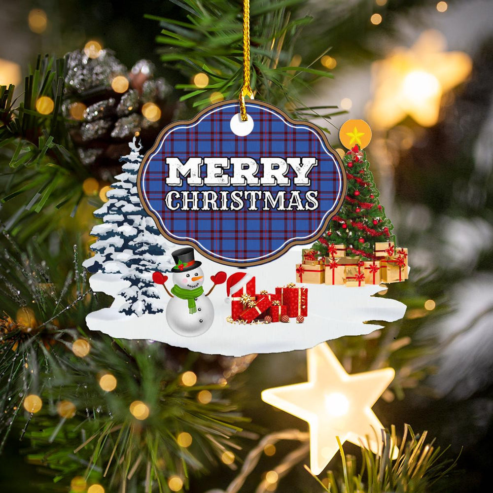 Clan Elliot Modern "Merry Christmas" Tartan Acrylic Ornament LA37 Elliot Modern Tartan Tartan Christmas   