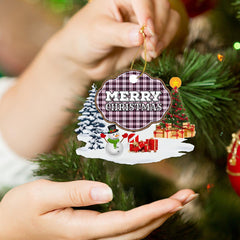 Clan MacPherson Hunting Modern "Merry Christmas" Tartan Acrylic Ornament YT17 MacPherson Hunting Modern Tartan Tartan Christmas   