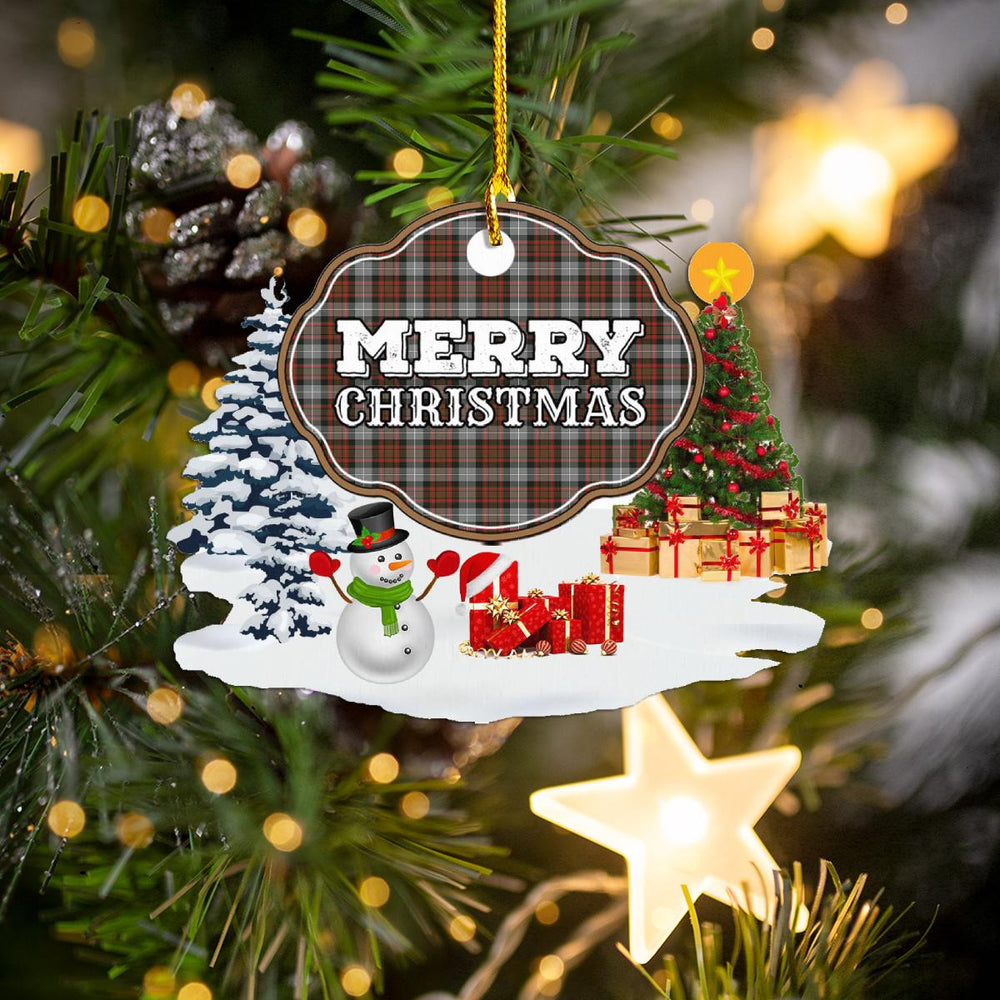 Clan MacRae Hunting Weathered "Merry Christmas" Tartan Acrylic Ornament OF57 MacRae Hunting Weathered Tartan Tartan Christmas   