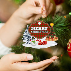 Clan Dewar "Merry Christmas" Tartan Acrylic Ornament OB77 Dewar Tartan Tartan Christmas   