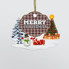 Clan MacPherson Hunting Ancient "Merry Christmas" Tartan Acrylic Ornament ST71 MacPherson Hunting Ancient Tartan Tartan Christmas   