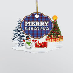 Clan Elliot Modern "Merry Christmas" Tartan Acrylic Ornament LA37 Elliot Modern Tartan Tartan Christmas   