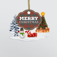 Clan Matheson Ancient "Merry Christmas" Tartan Acrylic Ornament LH24 Matheson Ancient Tartan Tartan Christmas   