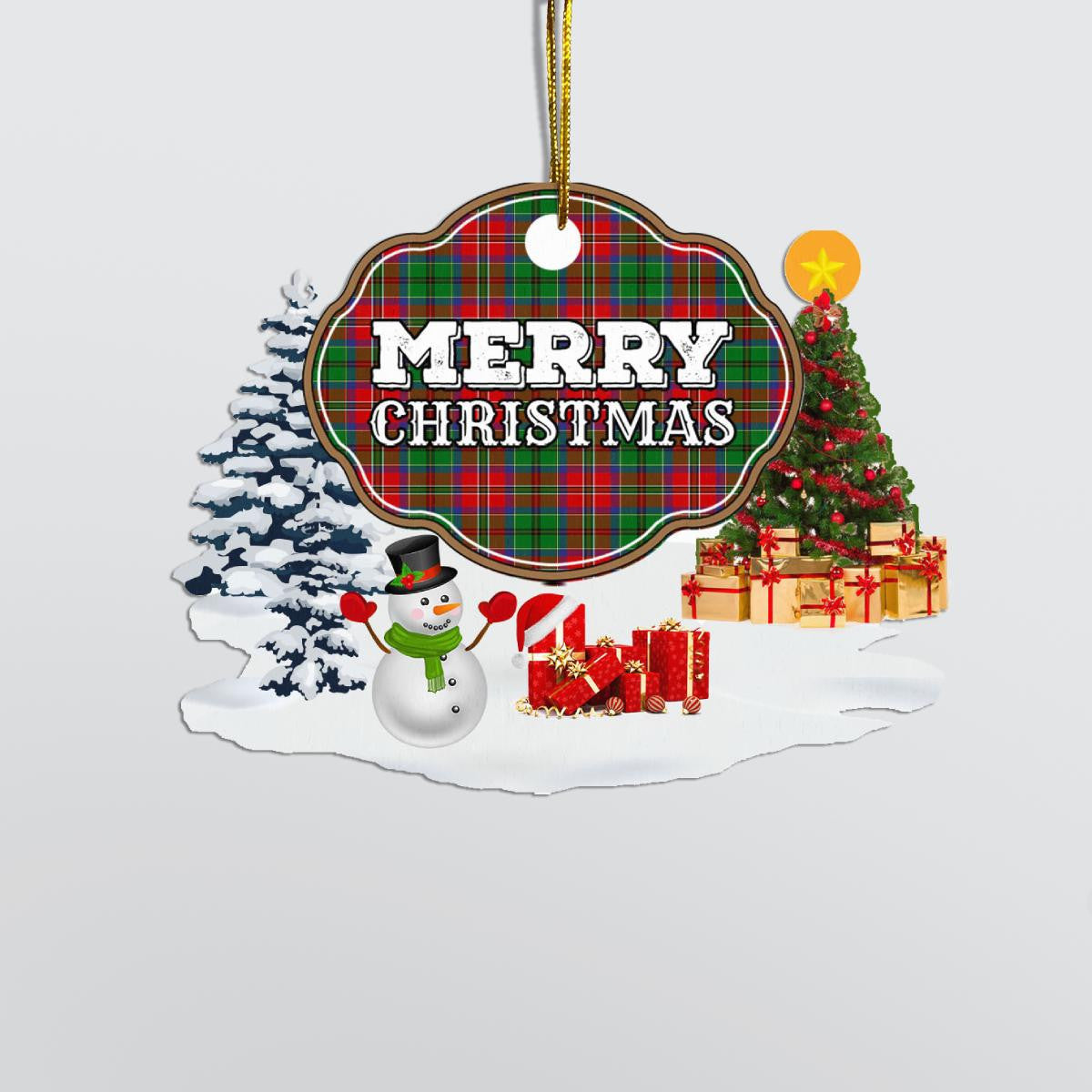 Clan MacCulloch "Merry Christmas" Tartan Acrylic Ornament IB45 MacCulloch Tartan Tartan Christmas   